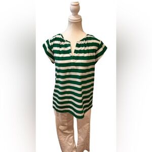 Gap Green Strips Cap Sleeves Top women